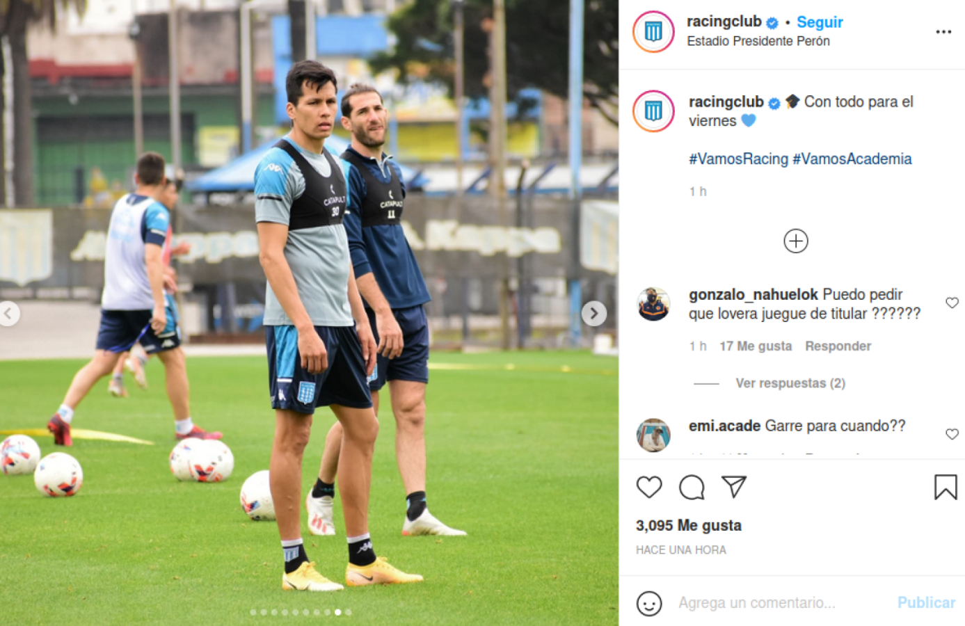 Racing entrenó pensando en Platense