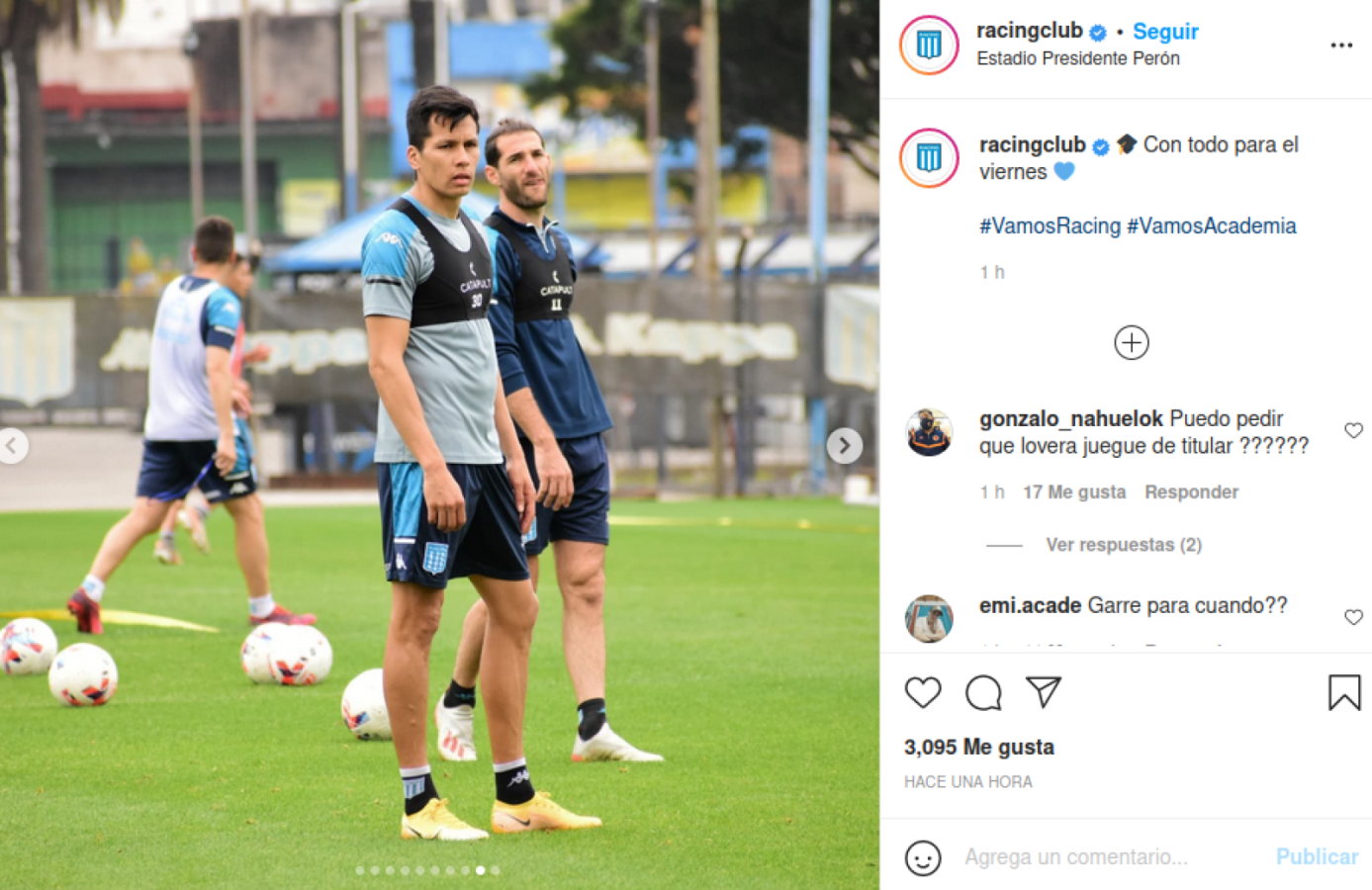 Imagen Racing entrenó pensando en Platense