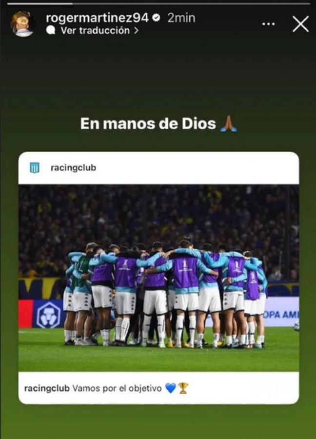 Imagen Roger Martínez y un posteo sugerente acerca de la posibilidad de estar contra Boca.