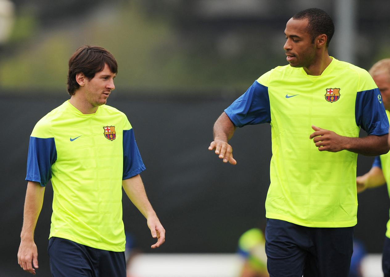 Imagen Henry y Messi en Barcelona. Foto AFP.