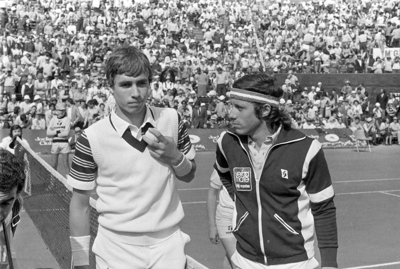 Imagen Lendl y Vilas, en el partido copero de la semifinal de 1980.