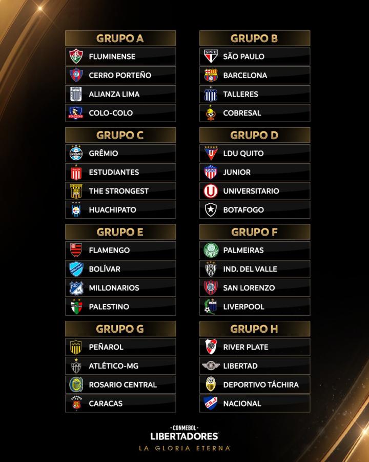 Imagen Así quedaron los grupos de la Copa Libertadores.