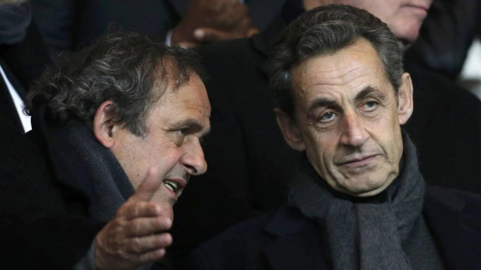 Imagen El ex presidente francés Nicolas Sarkozy y Michel Platini, ex titular de la UEFA.