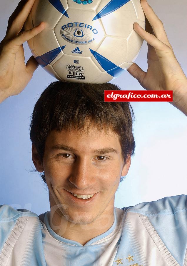 Imagen Messi, la celeste y blanca y la pelota.