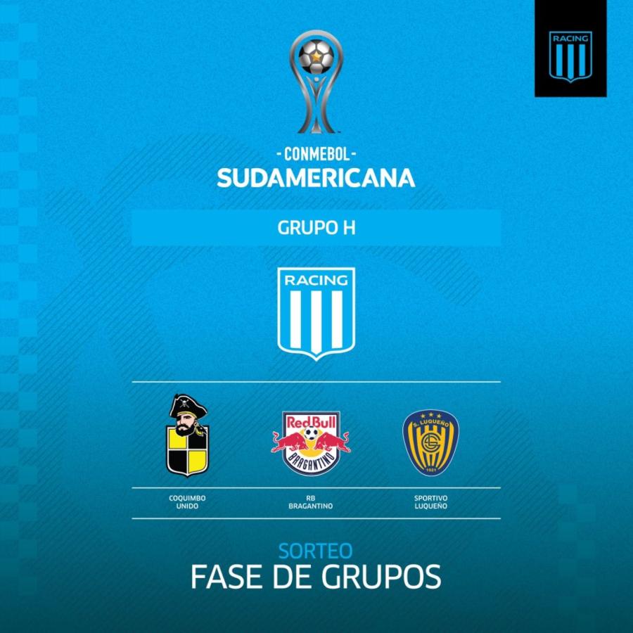Imagen Los rivales de Racing en la Sudamericana.