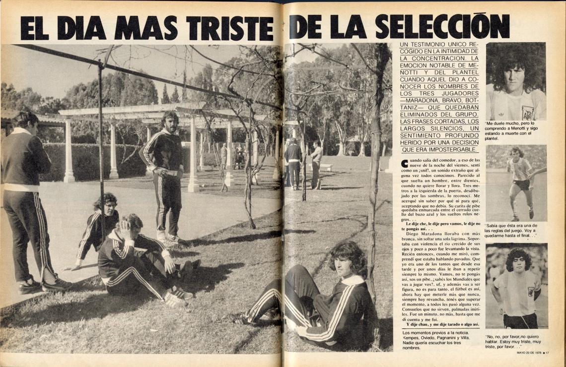 Imagen Así contó El Gráfico el día en que Menotti debió desafectar a Maradona y otros jugadores de la lista del Mundial