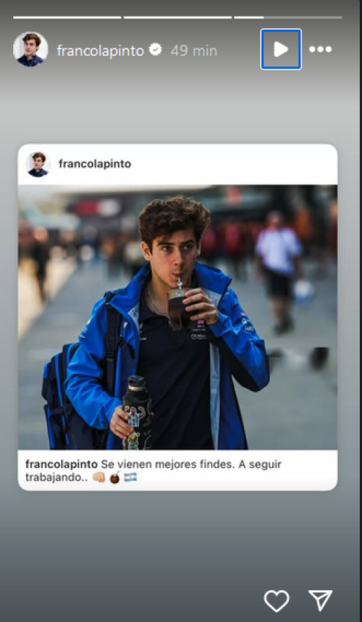 Imagen El mensaje de Colapinto luego de la experiencia en China.
