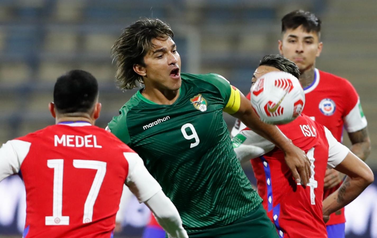 Imagen Moreno Martins, el implacable goleador boliviano. Foto Alberto Valdes / POOL / AFP