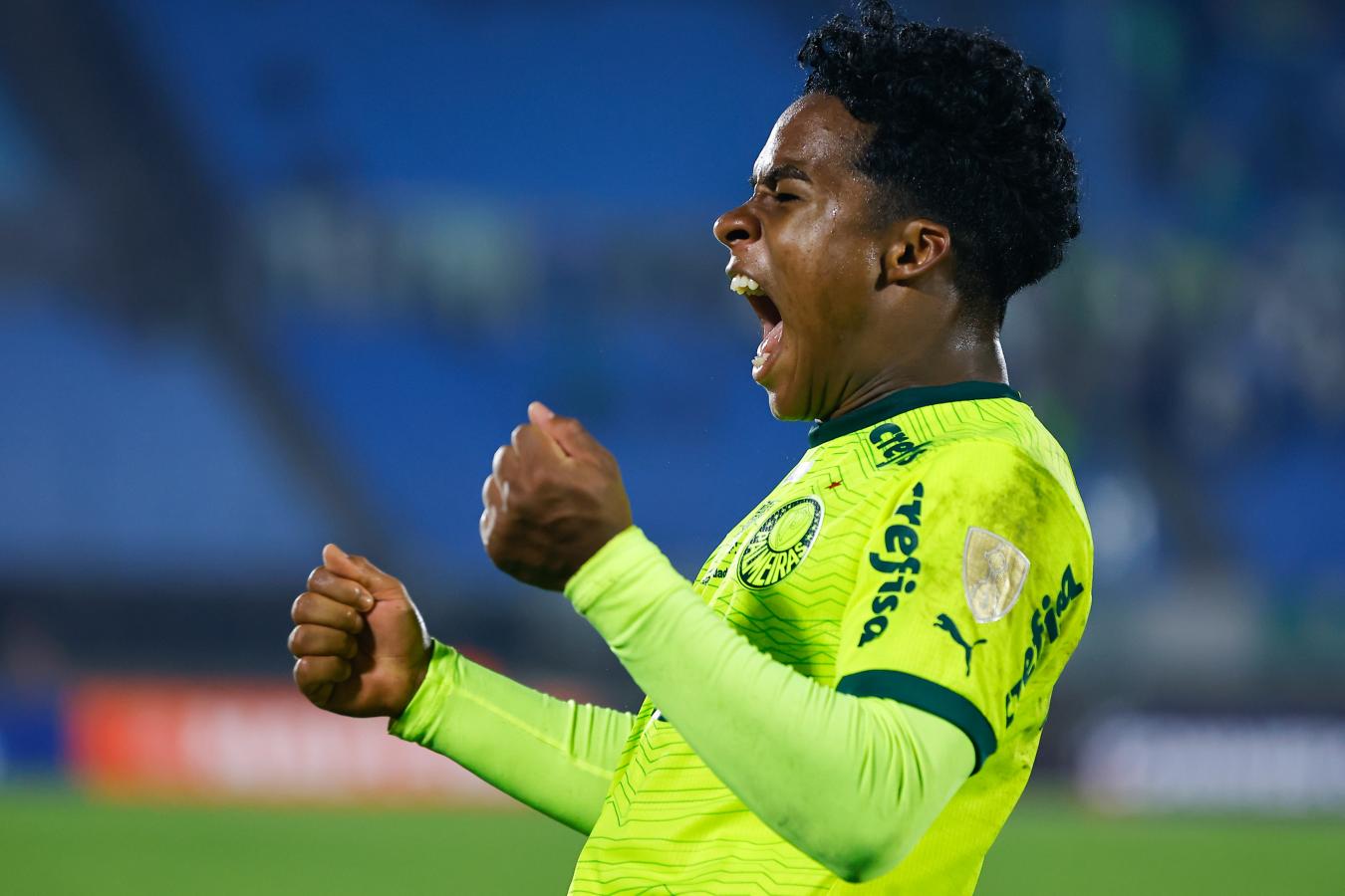 Imagen Endrick se dio golpes en el pecho imitando a King Kong para celebrar el tercer tanto de Palmeiras.