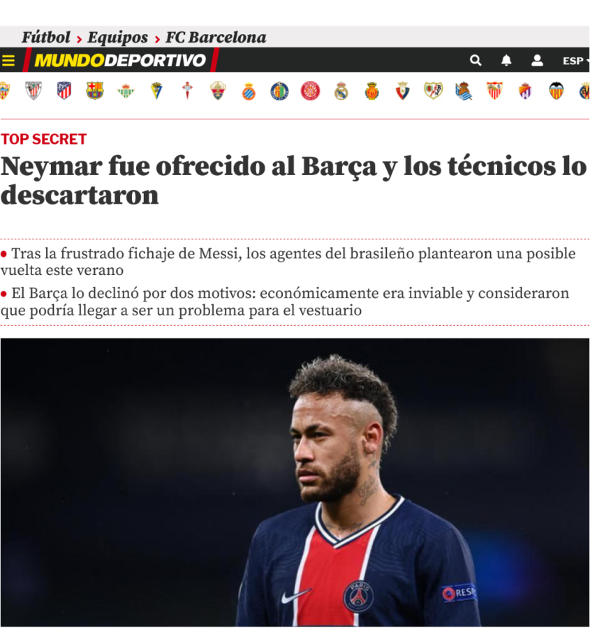Imagen Los motivos por los que Neymar no volvería a Barcelona.