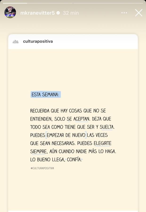 Imagen La historia subida por Kranevitter a modo de queja tras la decisión de Gallardo.