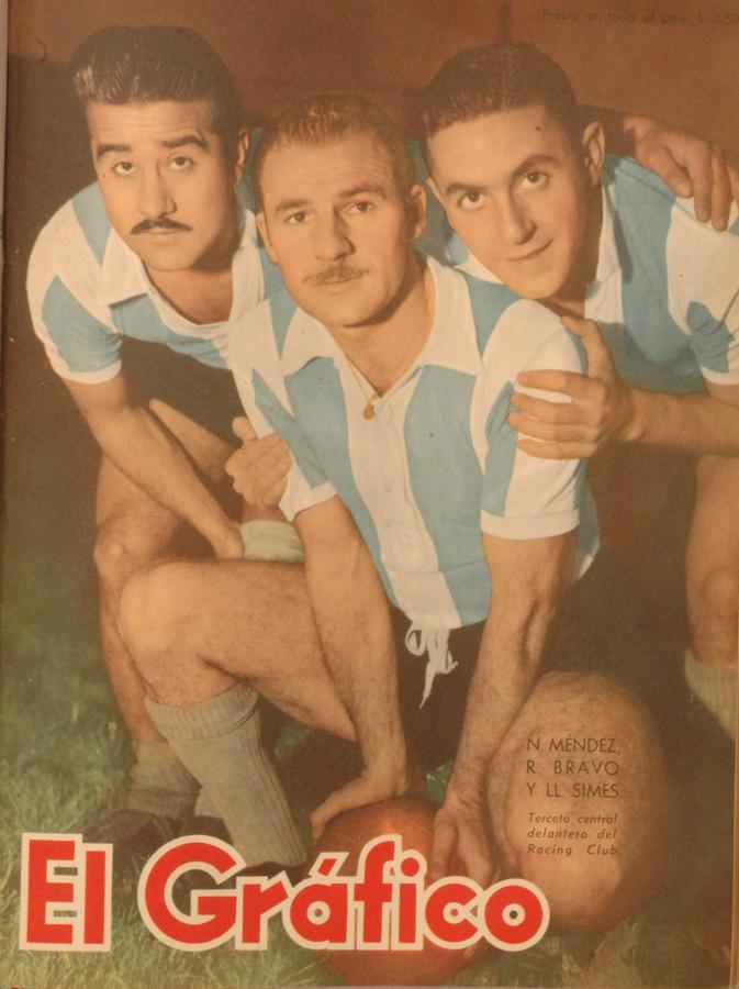 Imagen N. Méndez, R. Bravo y Llamil Simes en la tapa del 5 de agosto de 1949