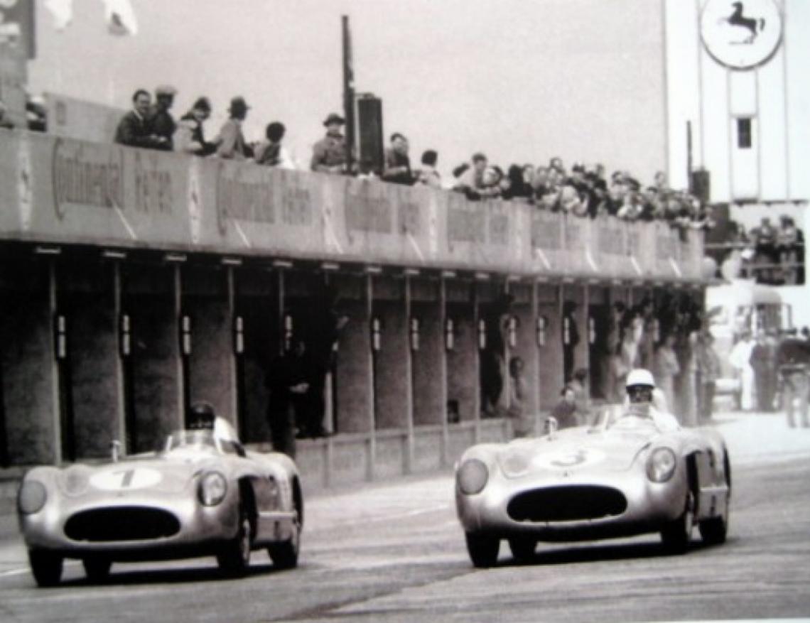 Imagen Fangio y Moss en Nürburgring 1955.