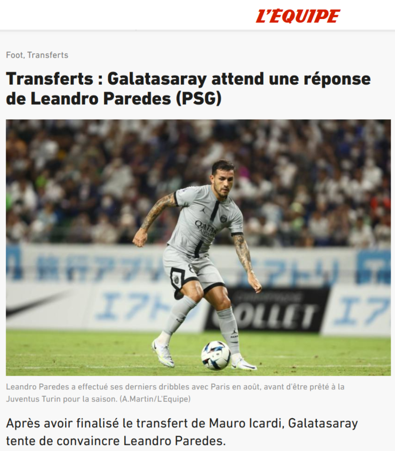 Imagen Paredes seguirá su carrera en el fútbol turco.