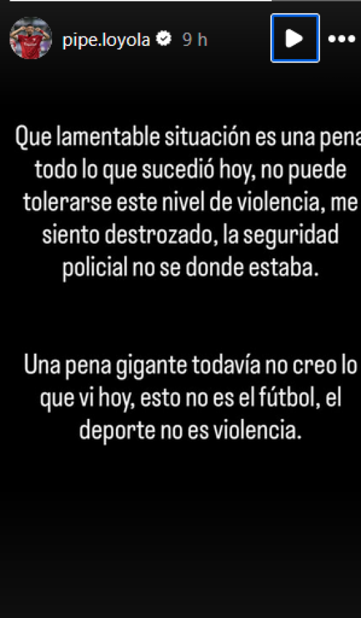 Imagen La reflexión de Loyola tras los hechos de violencia.