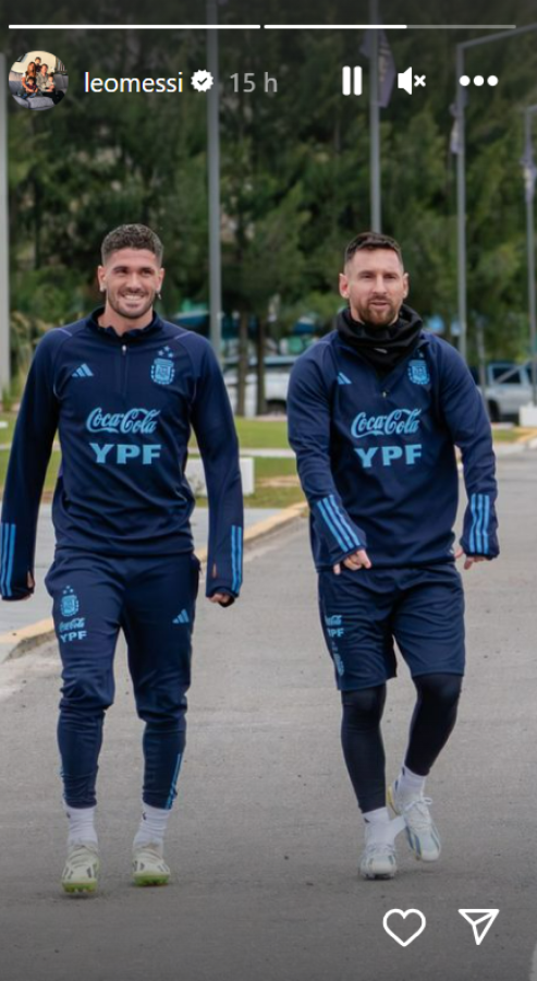 Imagen Lionel Messi y Rodrigo De Paul, una amistad de la que el 10 se enorgullece en Instagram.