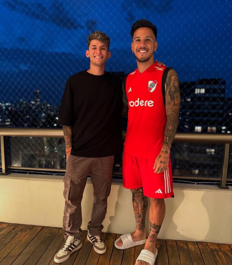 Imagen Driussi, vestido de River. El atacante pasó las fiestas en Buenos Aires y no volvió a EE.UU.