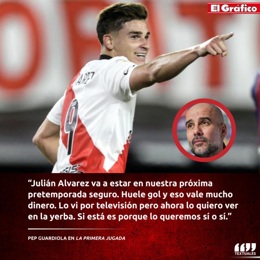 Imagen Guardiola sobre Julián Álvarez