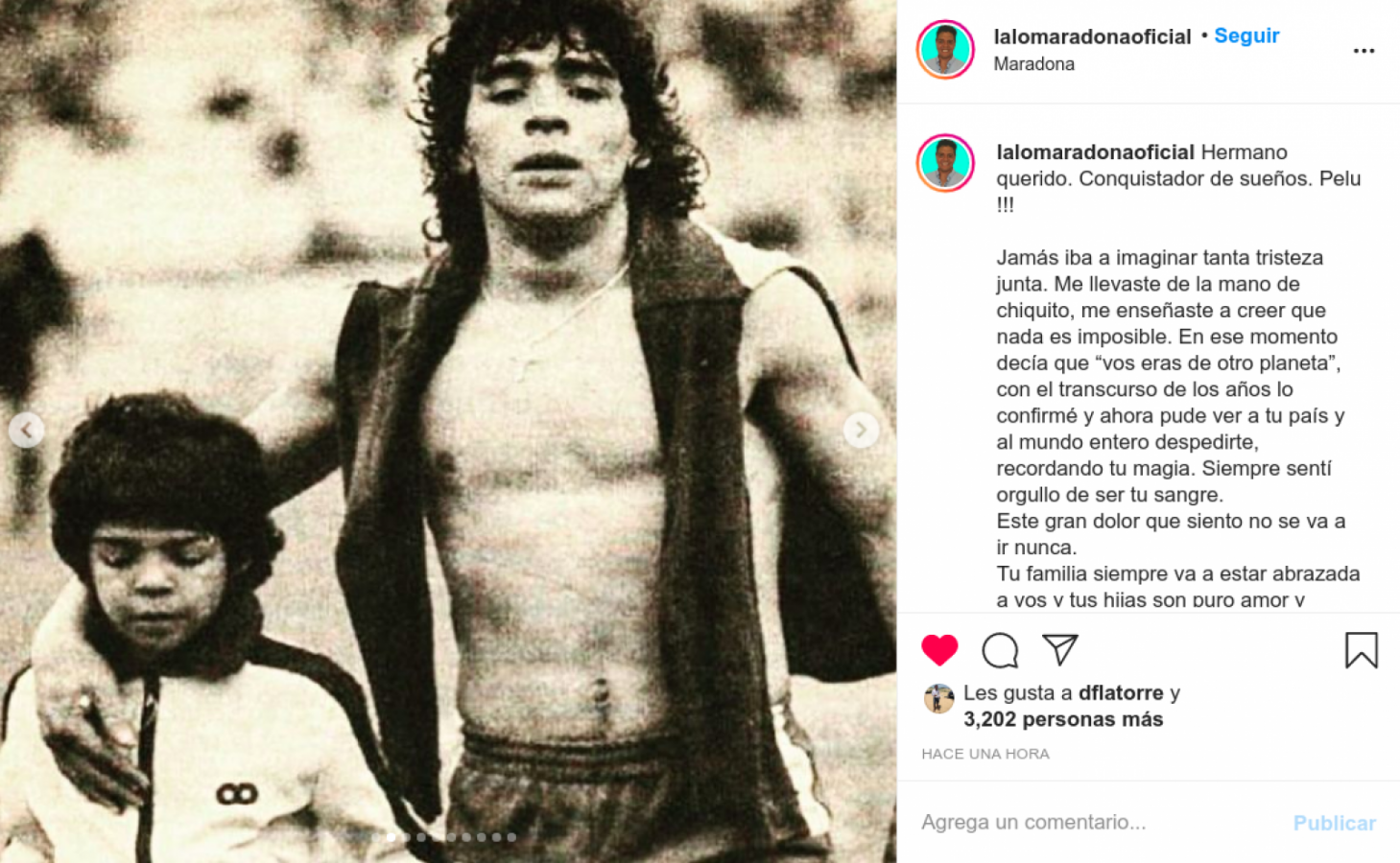 Imagen La despedida de Lalo desde instagram