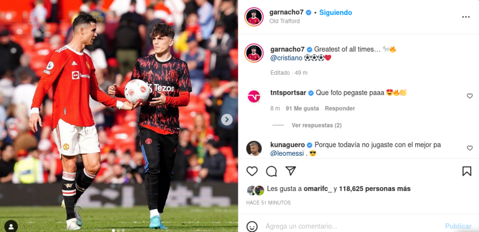 Imagen El Instagram de Garnacho.