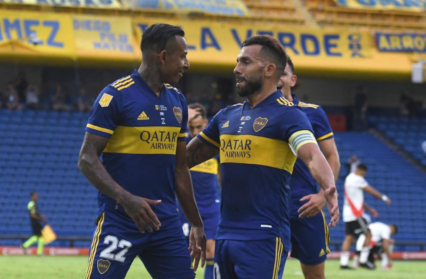 Imagen El festejo de Boca, luego del 1-0 de Villa(Marcelo Endelli / POOL / AFP)