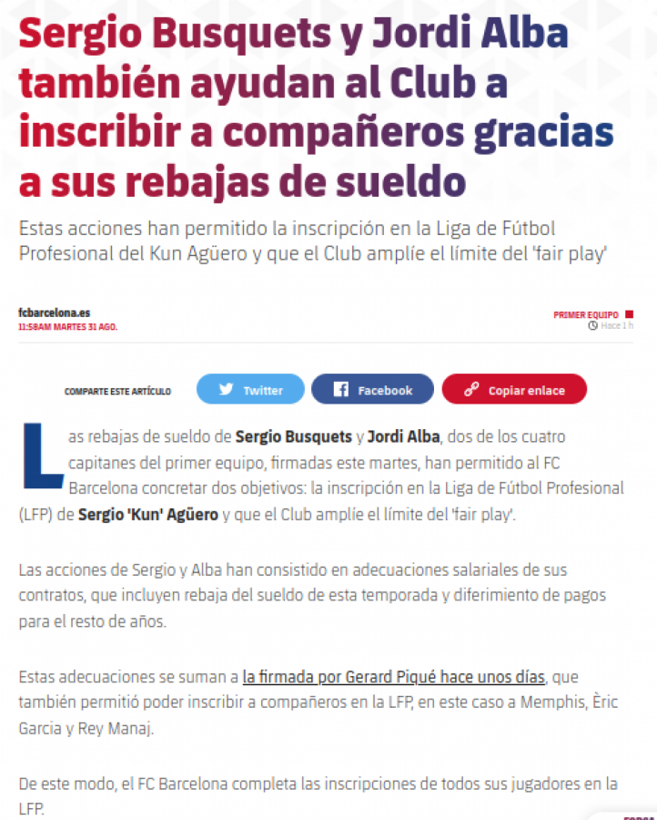 Imagen El comunicado del Barcelona