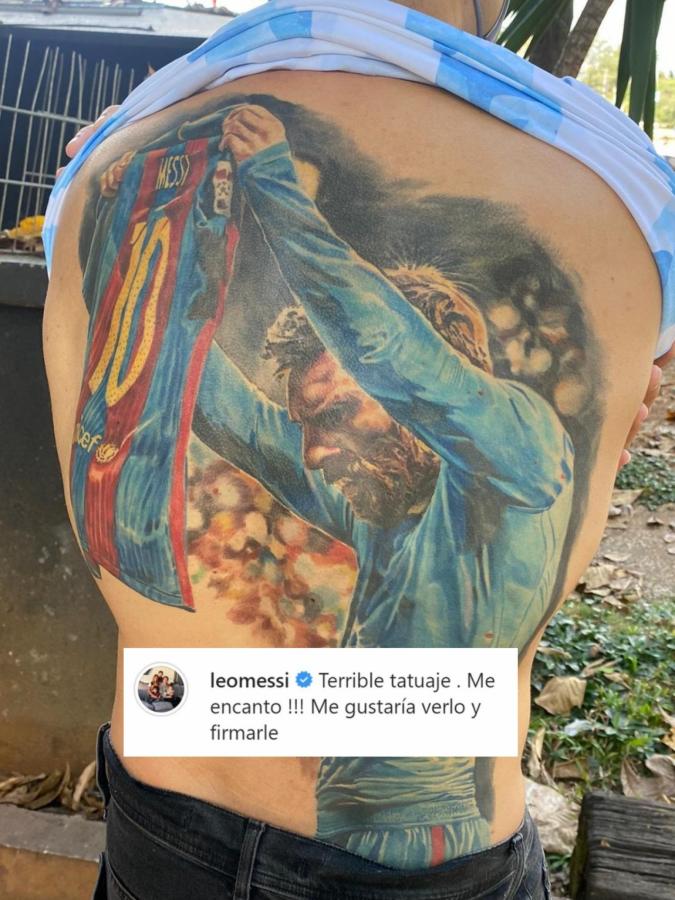 El tremendo tatuaje de Igor y la reacción inmediata de Messi en las redes sociales, prometiéndole la firma.