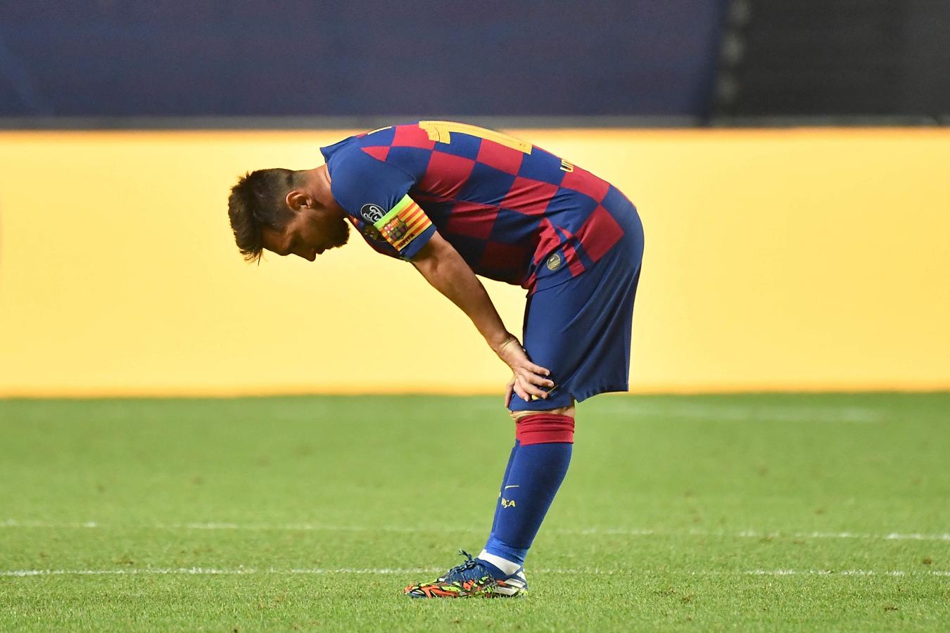 Imagen La frustración de Messi, luego del humillante 2-8 en la Champions 2020 contra Bayern Munich (AFP)