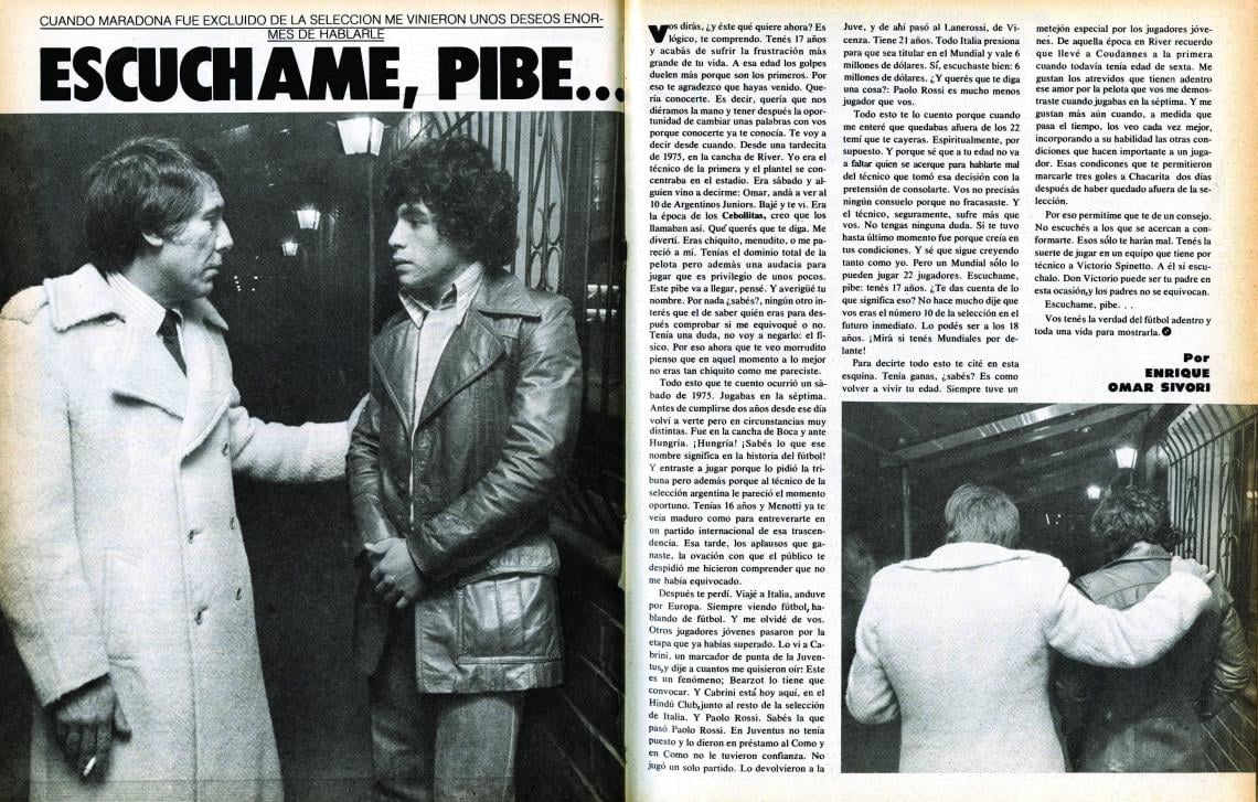 Imagen Sívori quiso hablar con Maradona.