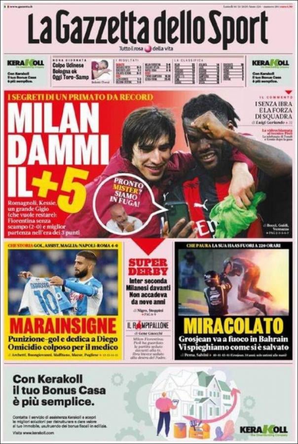 La Gazzetta Dello Sport, Marainsigne.