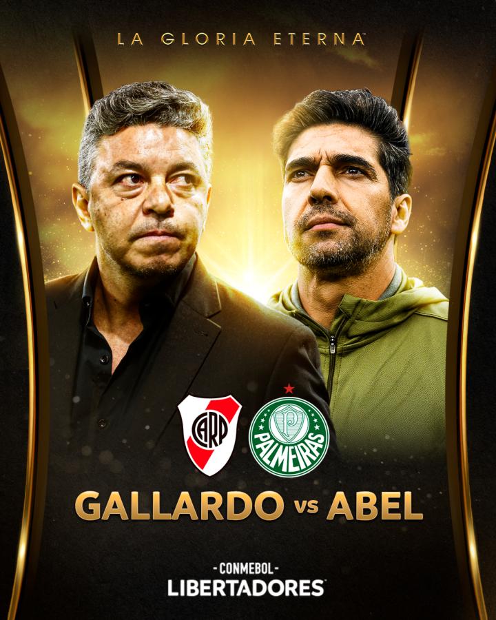Imagen El póster subido por Conmebol en la previa de River-Palmeiras.
