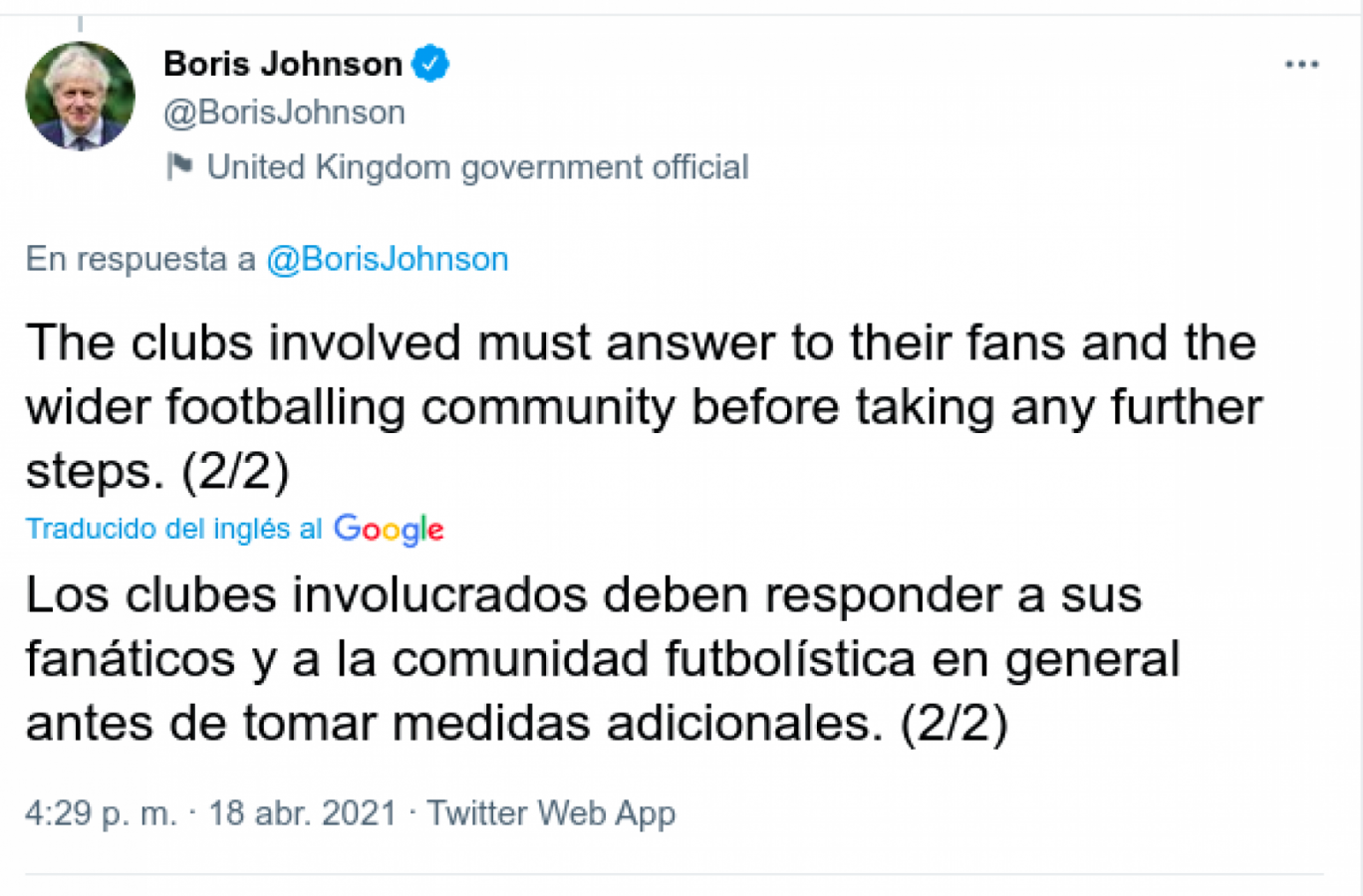 Imagen El premier británico también dio su opinión.