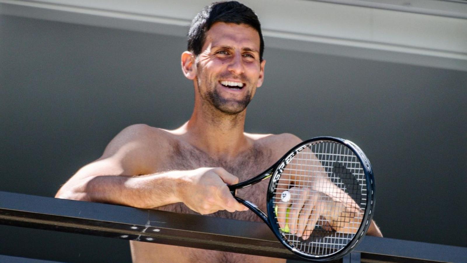 Imagen Djokovic, en la burbuja VIP de Adelaida