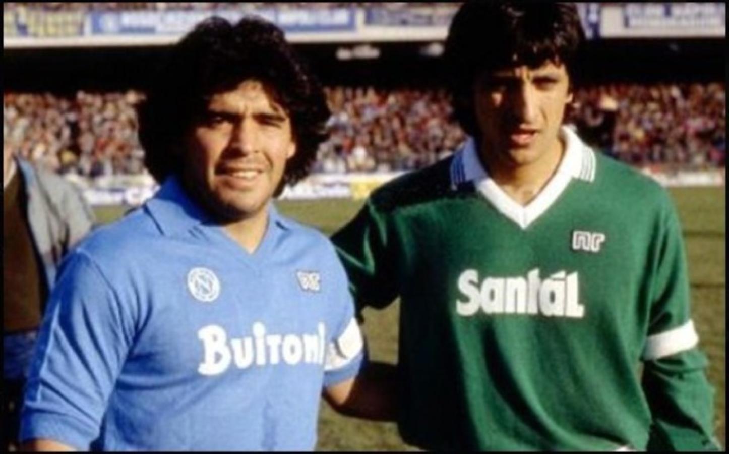 Imagen Ramón Díaz junto con Diego Maradona, en sus días como jugador de Avellino.