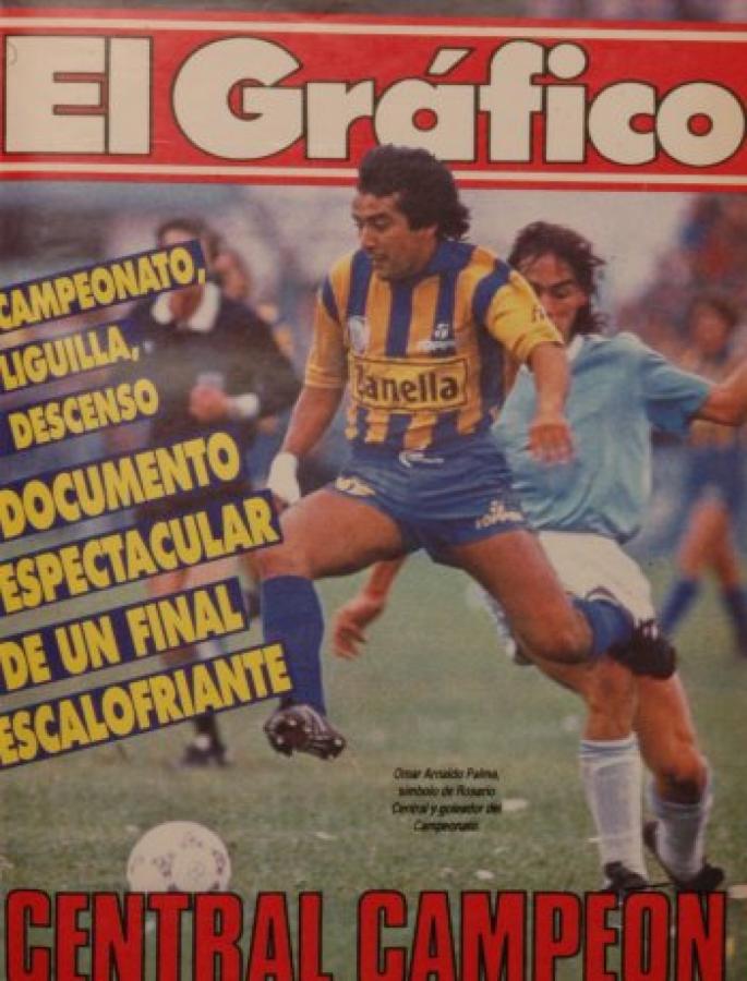 La tapa del 5 de mayo de 1987, con Omar Palma como protagonista. ¡Central campeón!