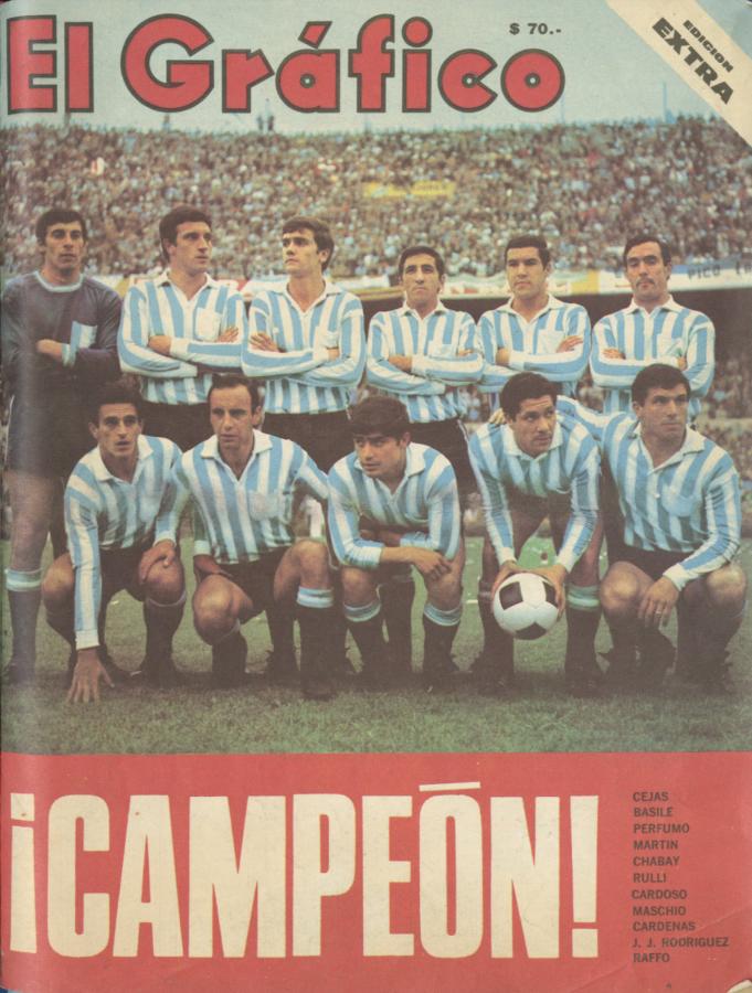 Racing Club Juan Carlos Chango Cárdenas historic goal against Celtic Glasgow, to win the Intercontinental Cup. Centenario Stadium, Montevideo, Uruguay. November 4th, 1967 Stock Photo - Alamy