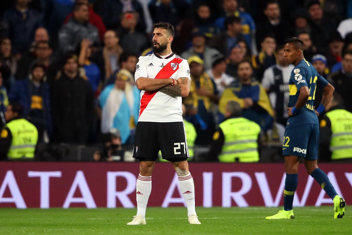 Imagen El festejo de Pratto en la final de Madrid que ganó con River en 2018.