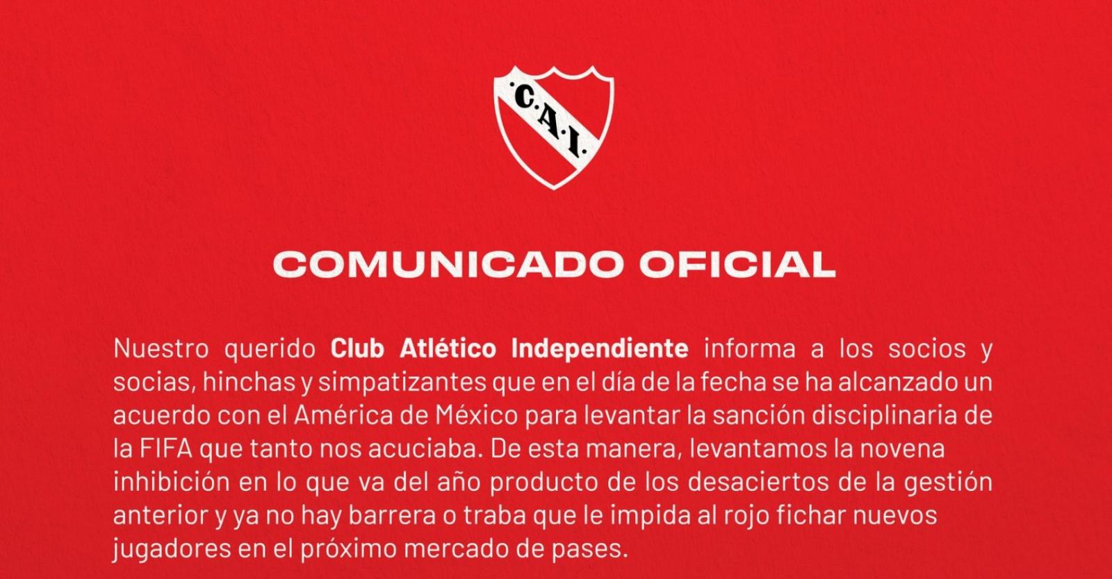 Independiente y un innovador acuerdo, Todas las Ultimas Noticias de  Independiente