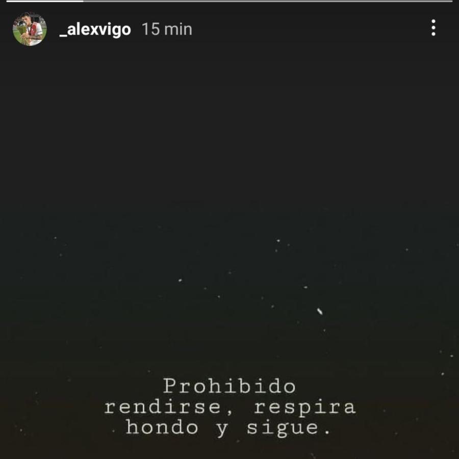 Imagen El posteo de Vigo en sus historias de IG que luego borró.
