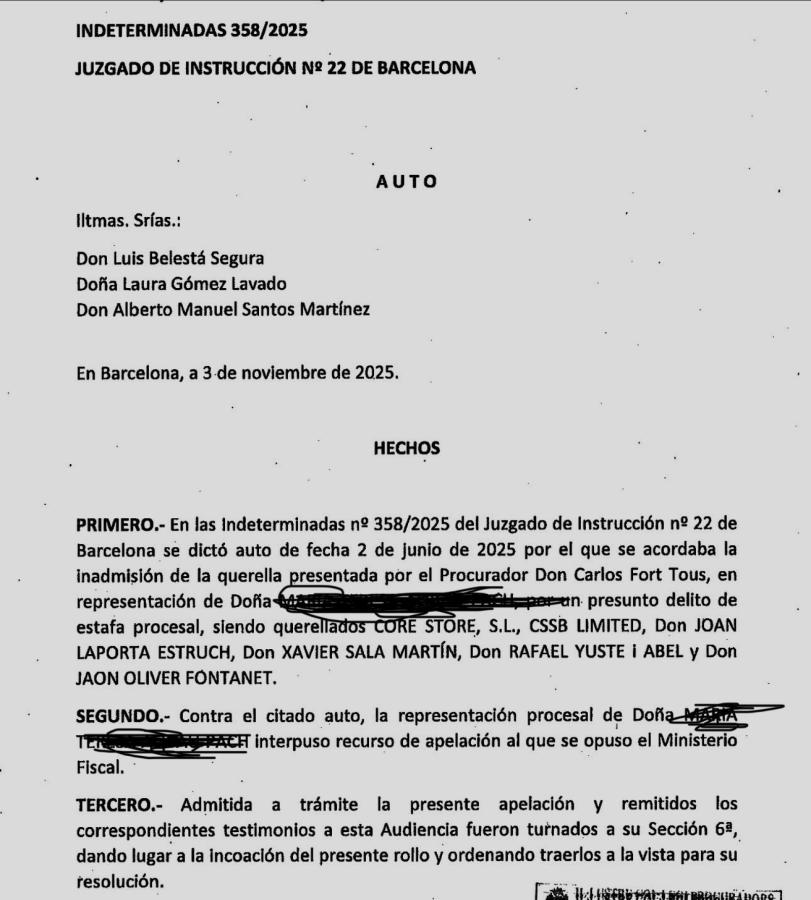 Imagen La carta de citación a Laporta para el 16 de enero.