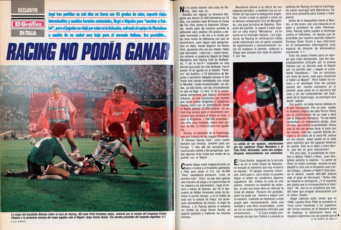 Imagen El recuerdo de un amistoso histórico ante el Napoli de Maradona
