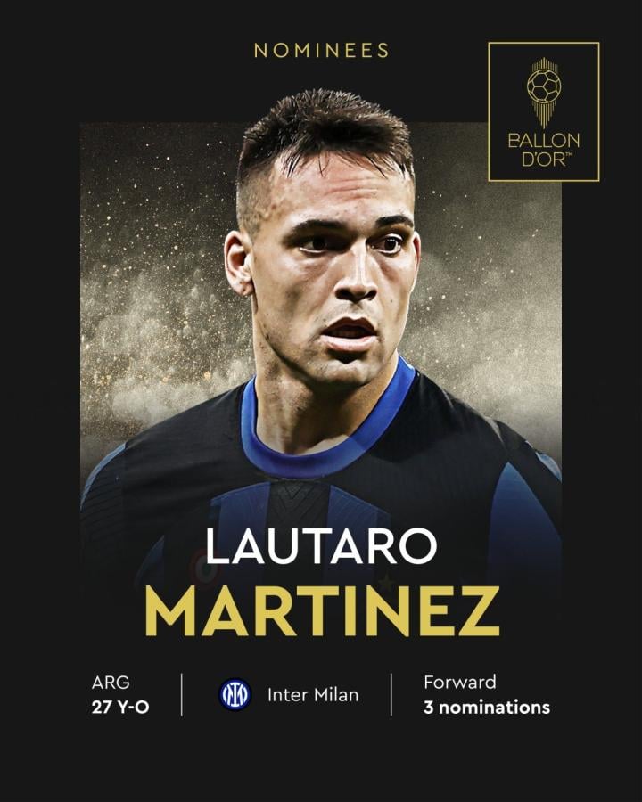 Imagen Lautaro buscará dar el golpe y quedarse con el Balón de Oro.