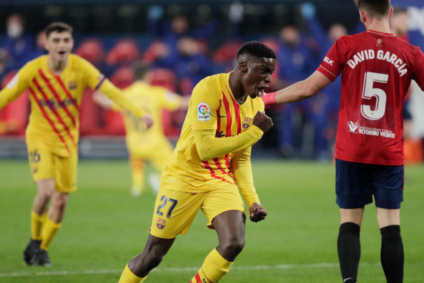 Imagen Ilaix Moriba recibió de Messi y marcó su primer gol en la liga para sentenciar el partido. 