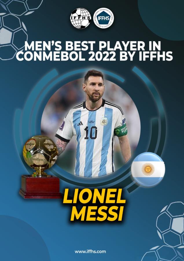 Imagen Lionel Messi mejor jugador Conmebol 2022.