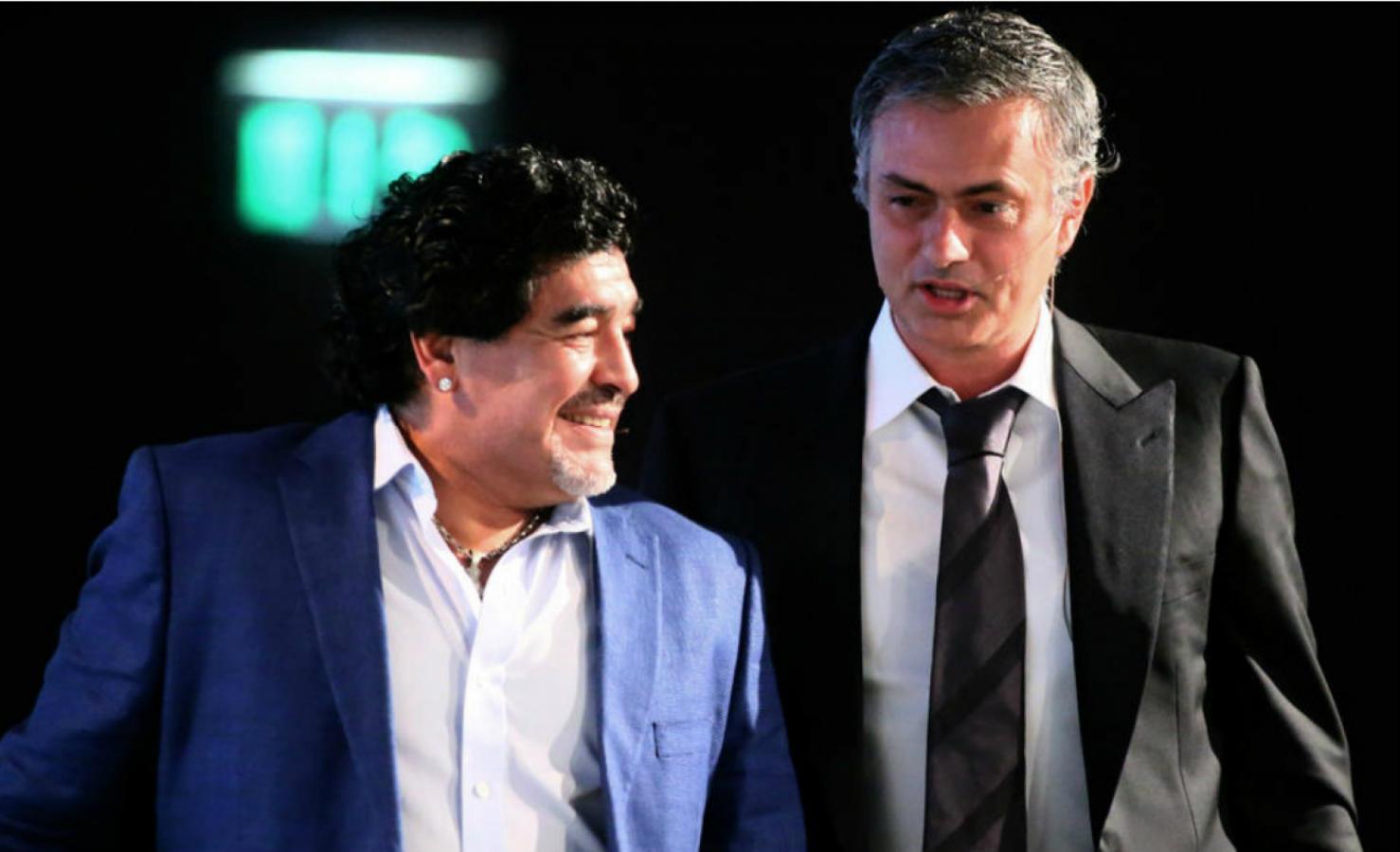 Imagen Maradona y Mourinho, respeto y admiración mutua.