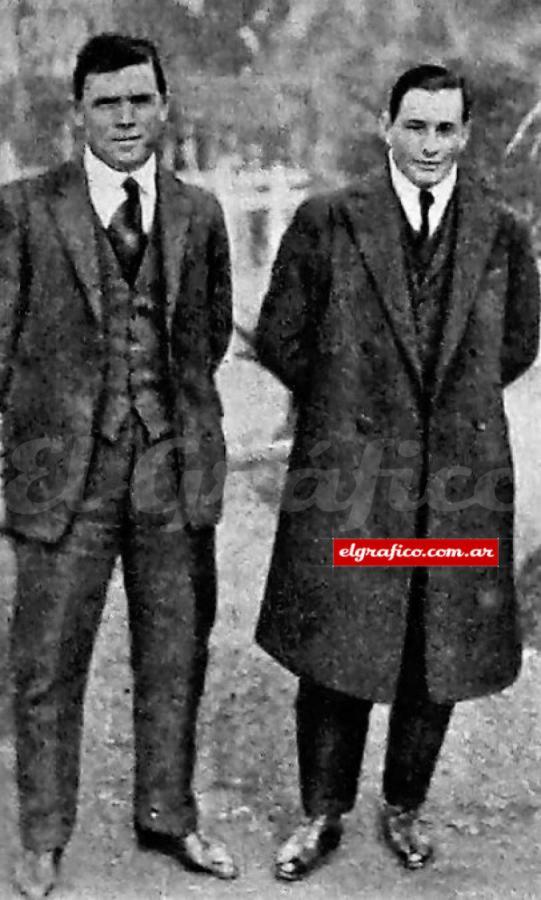 Imagen Harry Hayes y José Viale, El Maestro y Pinoto, figuras de Rosario Central de principios de siglo XX