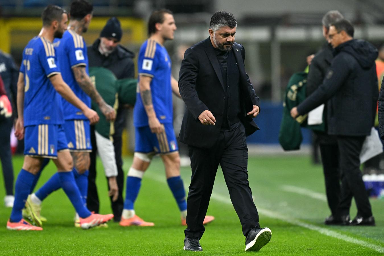 Imagen Gattuso le pidió disculpas al público por la decepcionante actuación con Noruega.