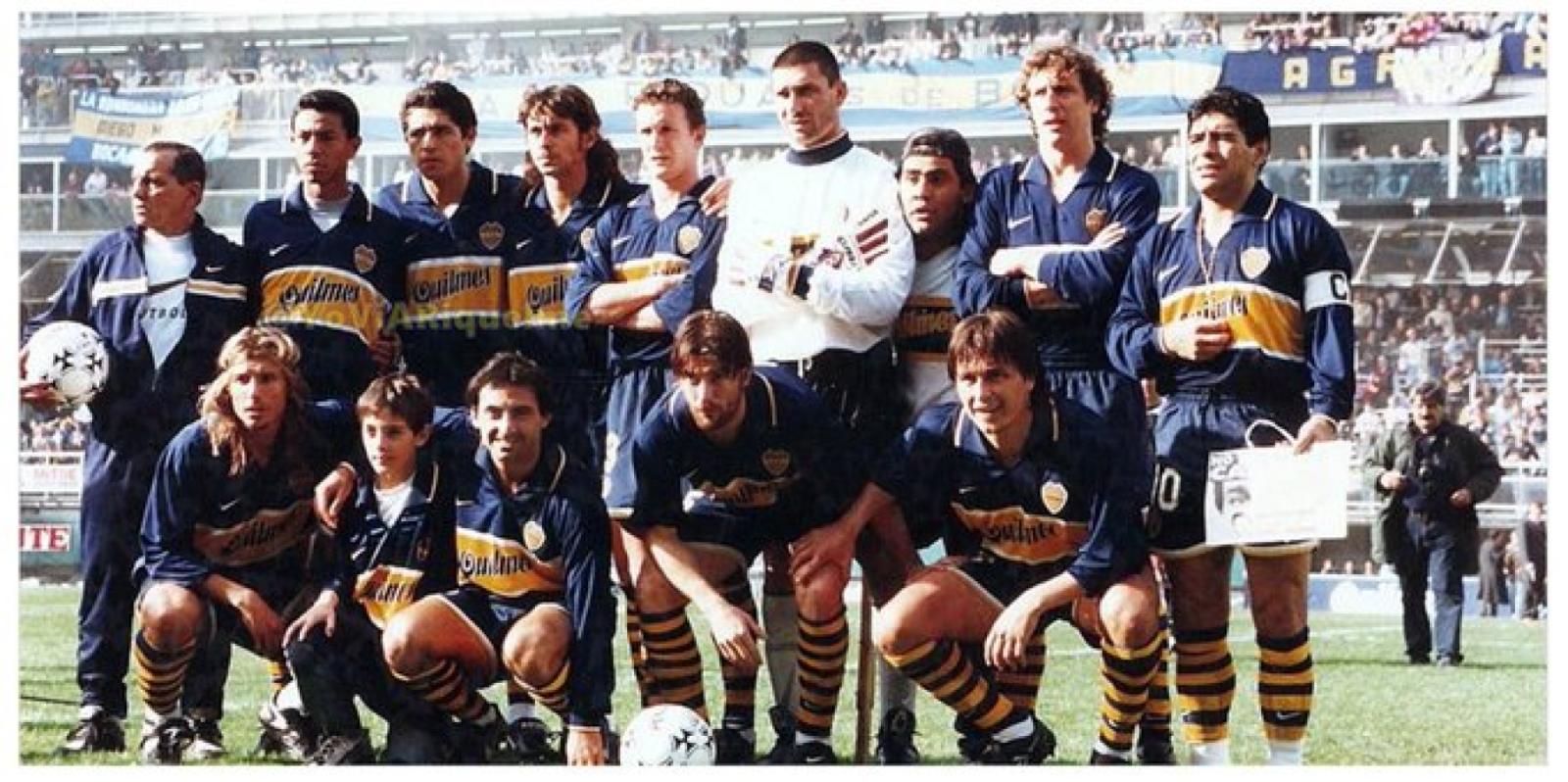 Imagen Abbondanzieri, compañero de Maradona en Boca. Riquelme y Arruabarrena también fueron titulares en aquel triunfo 4-2 contra Argentinos por el Apertura 1997