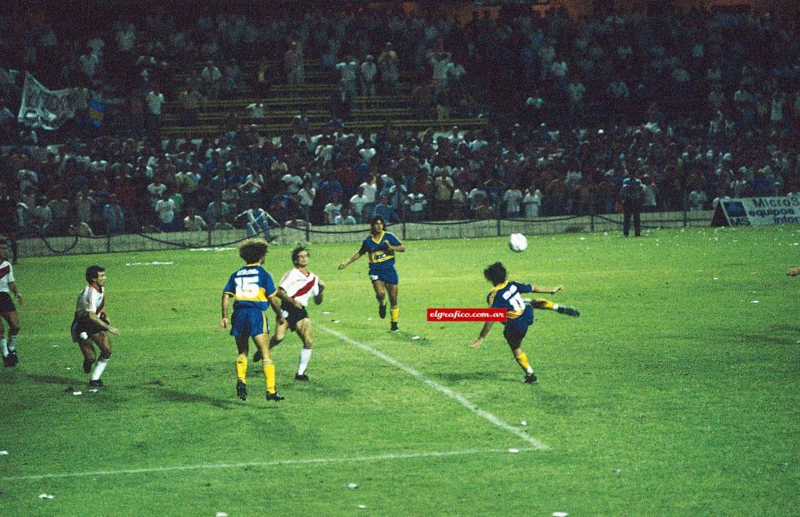 Su día más feliz. Fue ante River: 4-3 con gol suyo sobre la hora en la Copa 91.