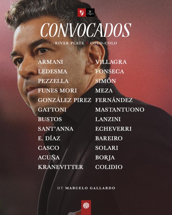 Imagen Los convocados que eligió Gallardo.